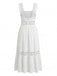 Abito Midi Bianco Boho Ricamo Sangallo Anni '70 3