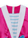 Abito Rosa Anni '60 Festa Horror con Maniche a Sbuffo Revers Bianchi e Stile Travestimento 4