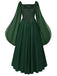 Abito in Chiffon Scollo Quadrato Vita a Basque Anni '40 2