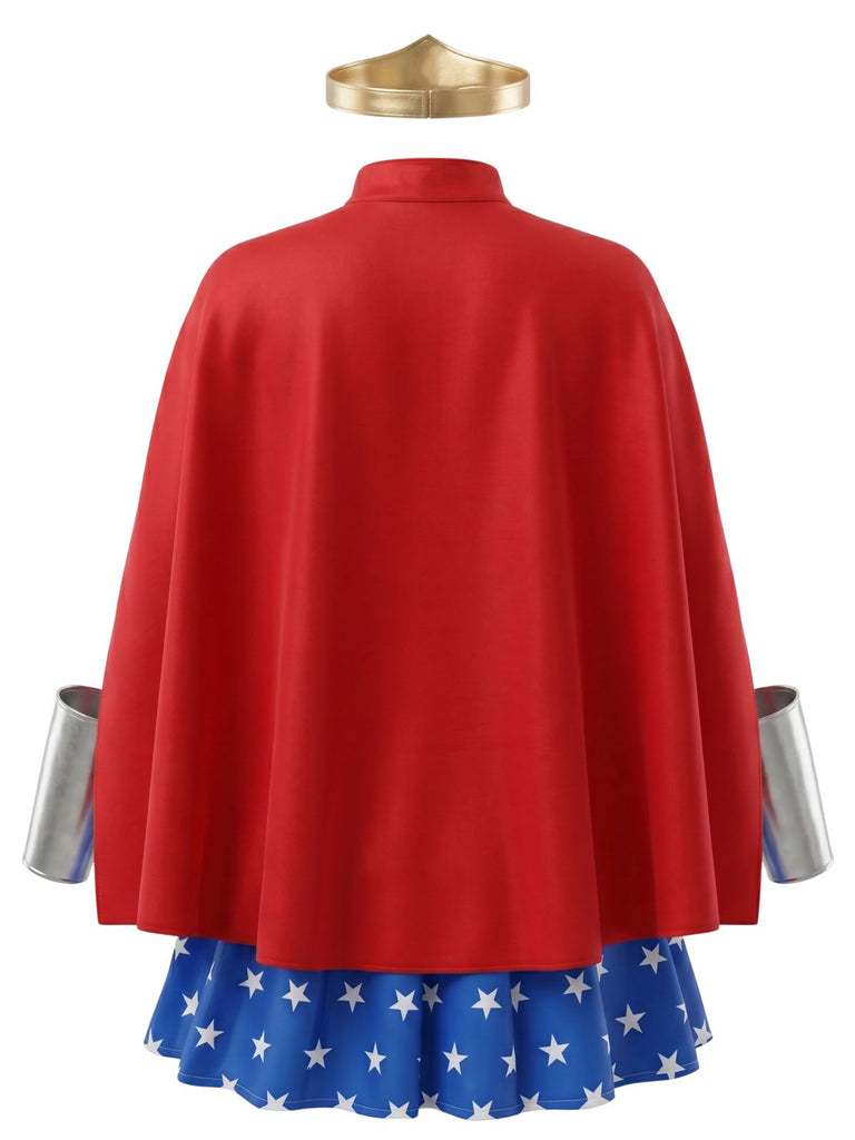 Costume Cosplay Completo Wonder Woman Multicolore Anni '50 3