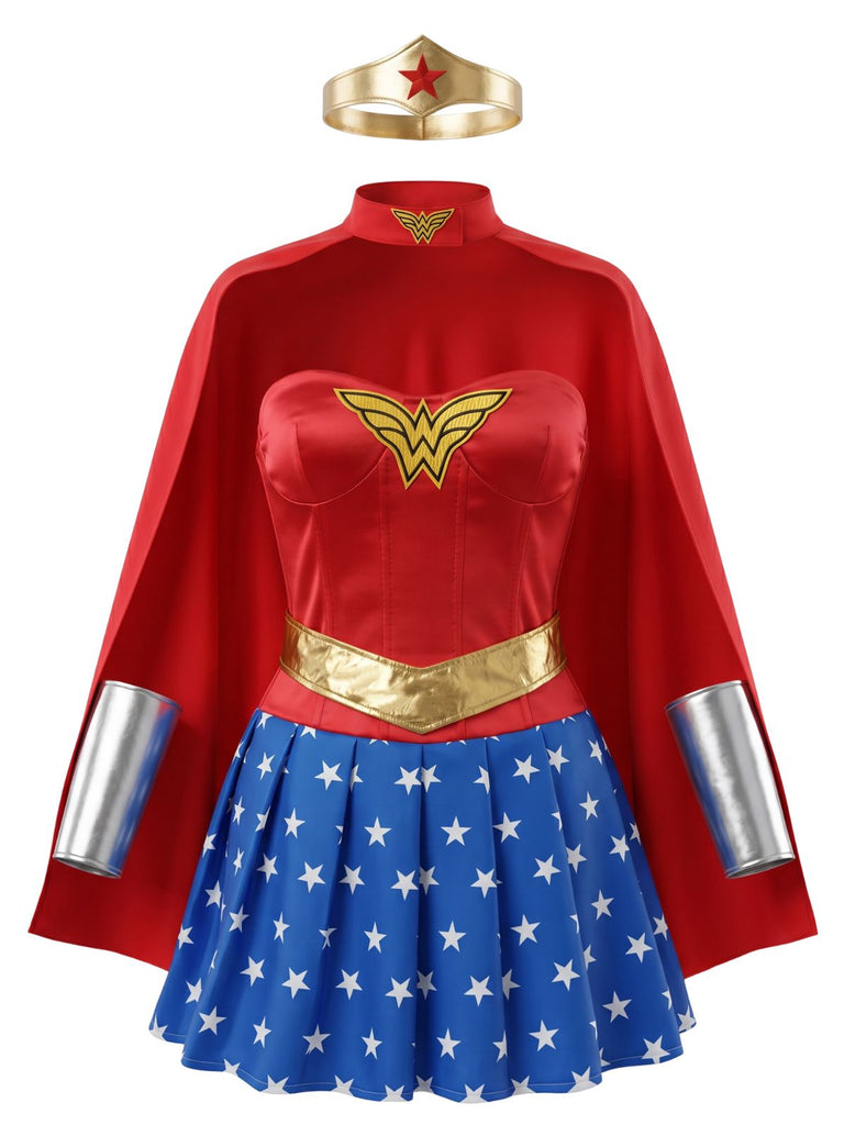 Costume Cosplay Completo Wonder Woman Multicolore Anni '50 2