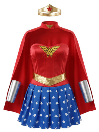 Costume Cosplay Completo Wonder Woman Multicolore Anni '50 2