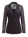 Giacca Nero Anni '50 Floreale in Pizzo con Bottoni Frontali Blazer Jacket