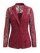 Giacca Nero Anni '50 Floreale in Pizzo con Bottoni Frontali Blazer Jacket 3