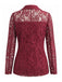 Giacca Nero Anni '50 Floreale in Pizzo con Bottoni Frontali Blazer Jacket 4