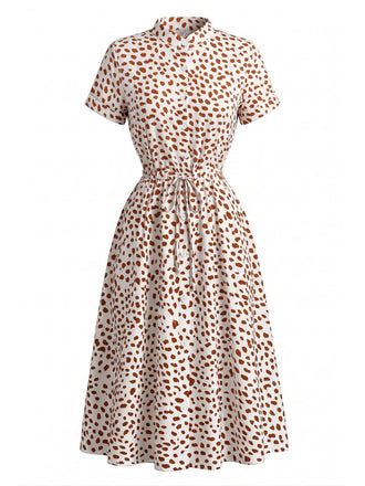 Abito Camicia in Cotone a Pois con Fiocco in Vita Anni '40 2