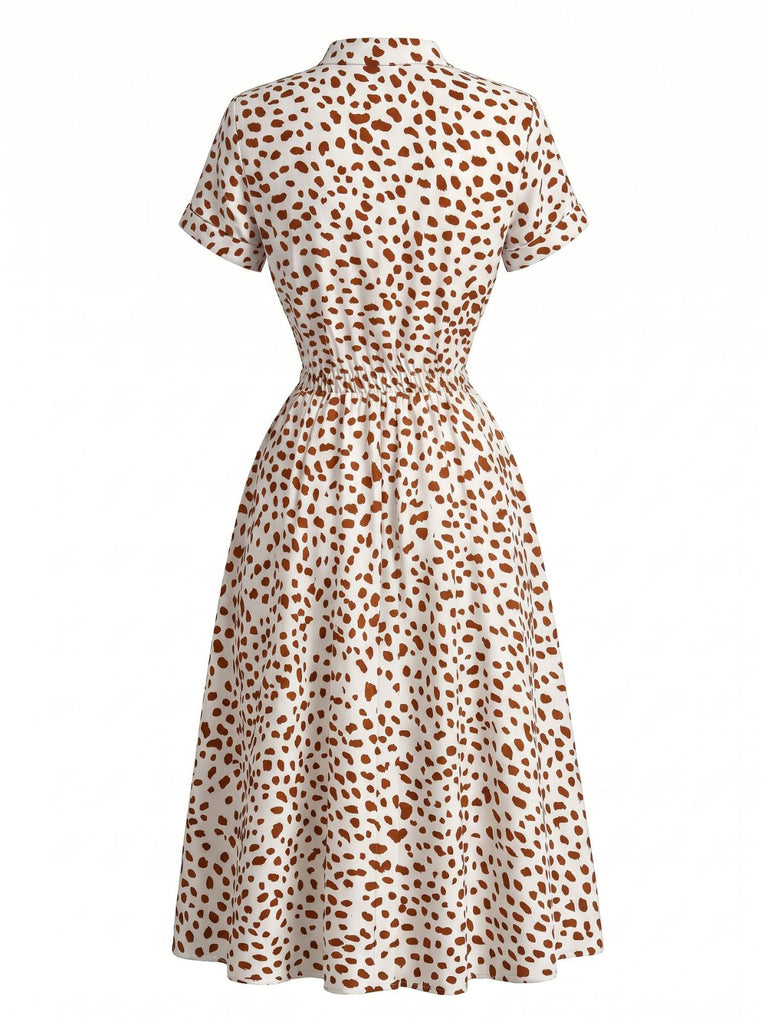 Abito Camicia in Cotone a Pois con Fiocco in Vita Anni '40 3