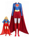 Mantella Rosso Anni '60 Supergirl Cosplay Costume Set With
