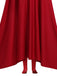 Mantella Rosso Anni '60 Supergirl Cosplay Costume Set With 9