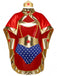 Mantella Rosso Anni '80 Star Supereroe Costume Body e Cape 2