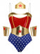 Mantella Rosso Anni '80 Star Supereroe Costume Body e Cape 3