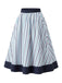 [Prevendita] 2PCS Gonna Deep Blue Anni '50 Fitted con Revers Blouse e Vertical a Righe 12
