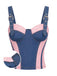 [Prevendita] Top Blu Anni '50 in Denim in Pizzo Pannelli a Contrasto Corsetto
