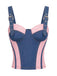 [Prevendita] Minigonna Blu Anni '50 in Denim in Pizzo Corsetto Top e Chain 5
