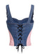 [Prevendita] Minigonna Blu Anni '50 in Denim in Pizzo Corsetto Top e Chain 7