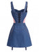 [Prevendita] Minigonna Blu Anni '50 in Denim in Pizzo Corsetto Top e Chain 4