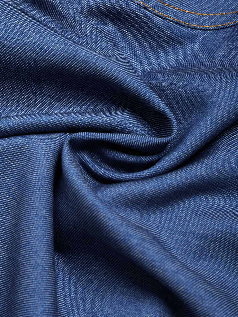 [Prevendita] Minigonna Blu Anni '50 in Denim in Pizzo Corsetto Top e Chain 14