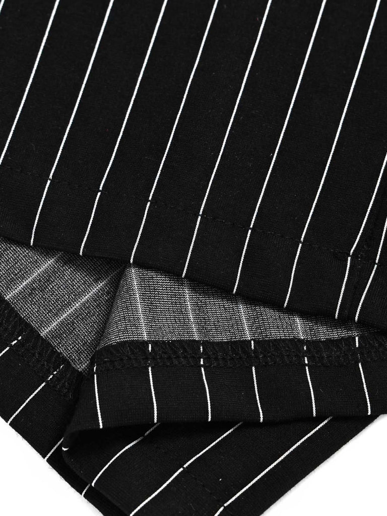 [Prevendita] Pantaloni Nero e Bianco Anni '30 in Maglia Gessato Asimmetrico Top e a Gamba Larga 15