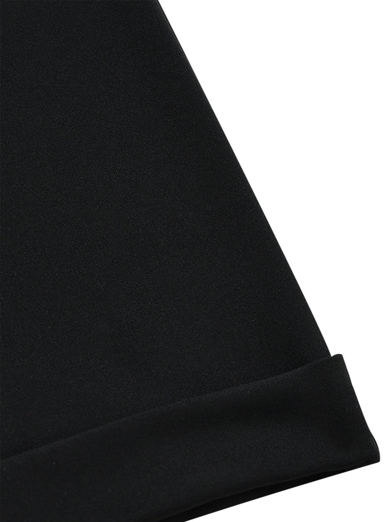 [Prevendita] Pantaloncini Nero Anni '50 a Vita Alta Doppiopetto con Bottoni Shorts 6