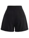 [Prevendita] Pantaloncini Nero Anni '50 a Vita Alta Doppiopetto con Bottoni Shorts 4