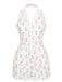 [Prevendita] Pagliaccetto Halter Floreale con Tasca Bianco Anni '60