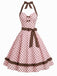 [Prevendita] Abito Halter a Pois con Fiocco e Cintura Rosa Anni '50