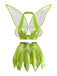 3PCS 2PCS Verde Anni '50 Fairy Princess Costume Set con Wings 2