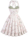 [Prevendita] Abito Gray Green Anni '50 Floreale con Volant con Scollo all'Americana Patchwork 3