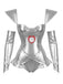 Completo Body Argento Anni '70 Metallizzato con Orologio a Cuore Borchie e Corsetto