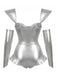 Completo Body Argento Anni '70 Metallizzato con Orologio a Cuore Borchie e Corsetto 2
