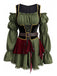 Abito Verde Anni '60 di Halloween Pirata Costume con Virago Maniche 2