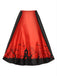 2PCS Abito Rosso Anni '50 Festa Horror in Pizzo Rete Patchwork con Mantella 4