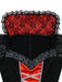 2PCS Abito Rosso Anni '50 Festa Horror in Pizzo Rete Patchwork con Mantella 5