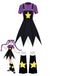 3PCS Nero e Viola Anni '80 Lily Lovebraids Cosplay Set Costume