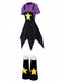 3PCS Nero e Viola Anni '80 Lily Lovebraids Cosplay Set Costume 3