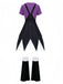 3PCS Nero e Viola Anni '80 Lily Lovebraids Cosplay Set Costume 4