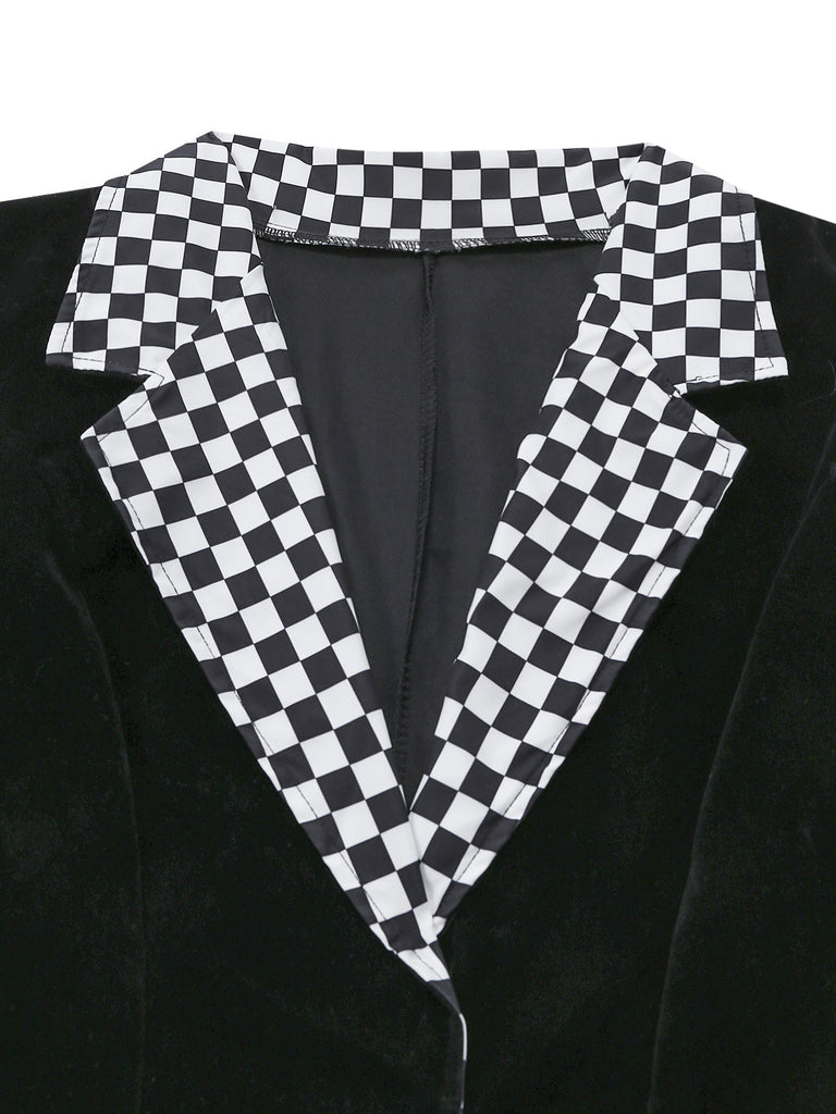 5PCS Completo Costume Nero Anni '40 Festa Horror a Righe Svasato per Travestimento 8