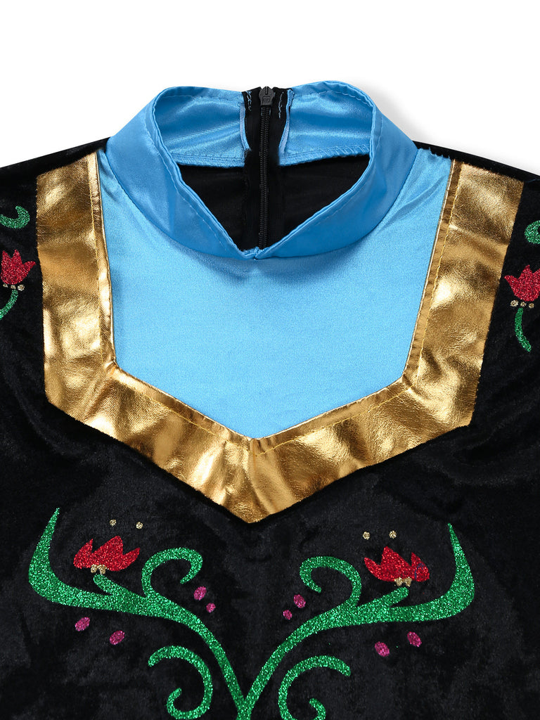 Abito Blu Anni '40 Principessa di Halloween Cosplay con Cape 4