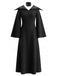 Abito Nero Anni '30 Gotico Strega Wing Collar Maniche a Campana Costume 2