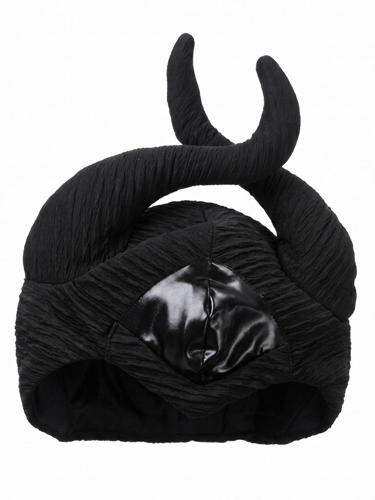 Abito Nero Anni '30 Gotico Strega Wing Collar Maniche a Campana Costume 4