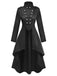 Giacca Nera Anni '40 Medievale Stile Smoking con Collo Alto e Orlo Asimmetrico 2