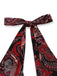 Abito Rosso Linea A Paisley Allacciatura al Collo Anni '70 7