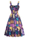 Abito Viola Anni '50 Patchwork Gotico Halloween Linea A 3