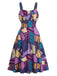 Abito Viola Anni '50 Patchwork Gotico Halloween Linea A 2