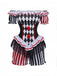 Completo Costume di Halloween Nero e Bianco Anni '50 da Arlecchino Pagliaccio 2