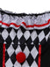 Completo Costume di Halloween Nero e Bianco Anni '50 da Arlecchino Pagliaccio 6