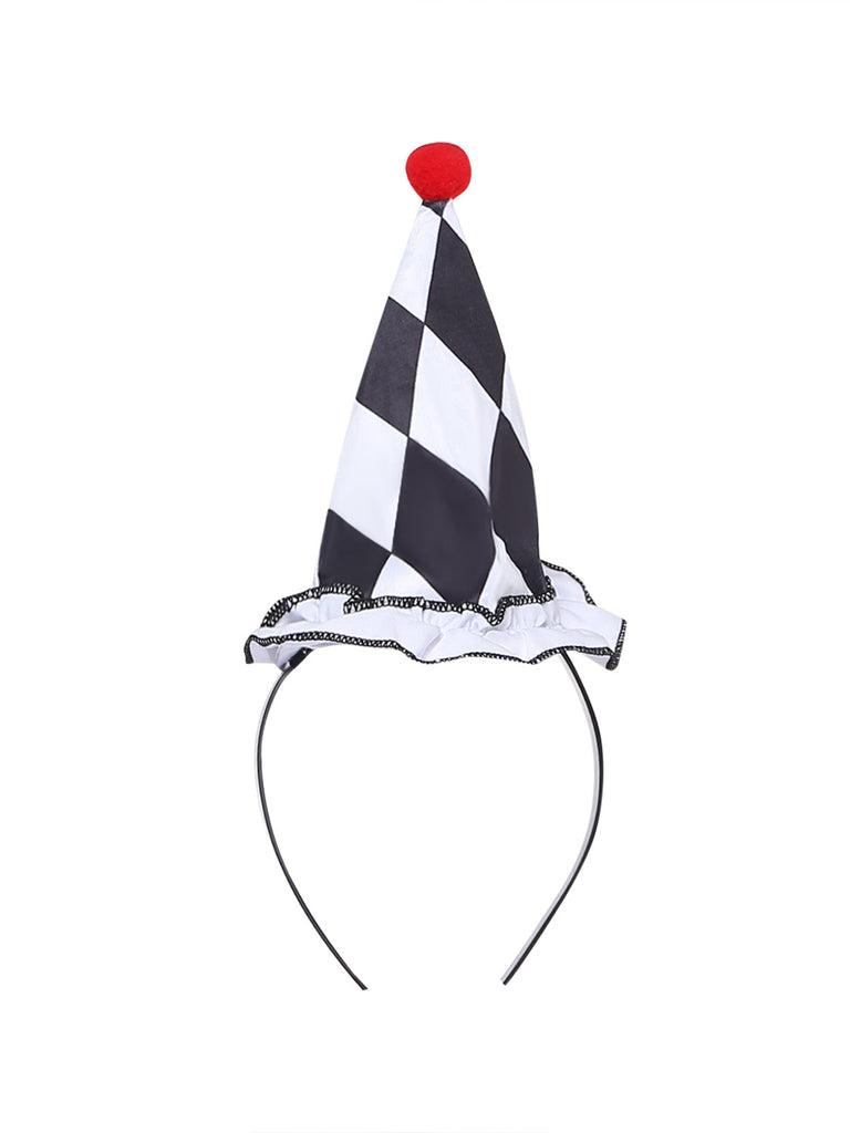 Completo Costume di Halloween Nero e Bianco Anni '50 da Arlecchino Pagliaccio 5
