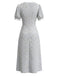 Abito Azzurro Baby Anni '30 Floreale a Fiorellini Scollo a V in Pizzo Patchwork 3