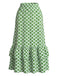[Prevendita] Gonna Lunga Verde Anni '60 Geometrico Stampa Orlo con Volant 2