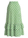 [Prevendita] Gonna Lunga Verde Anni '60 Geometrico Stampa Orlo con Volant 3